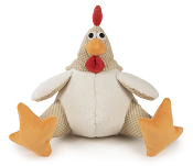 goDog Dog Toy Rooster Fat White - Chew Gaurd